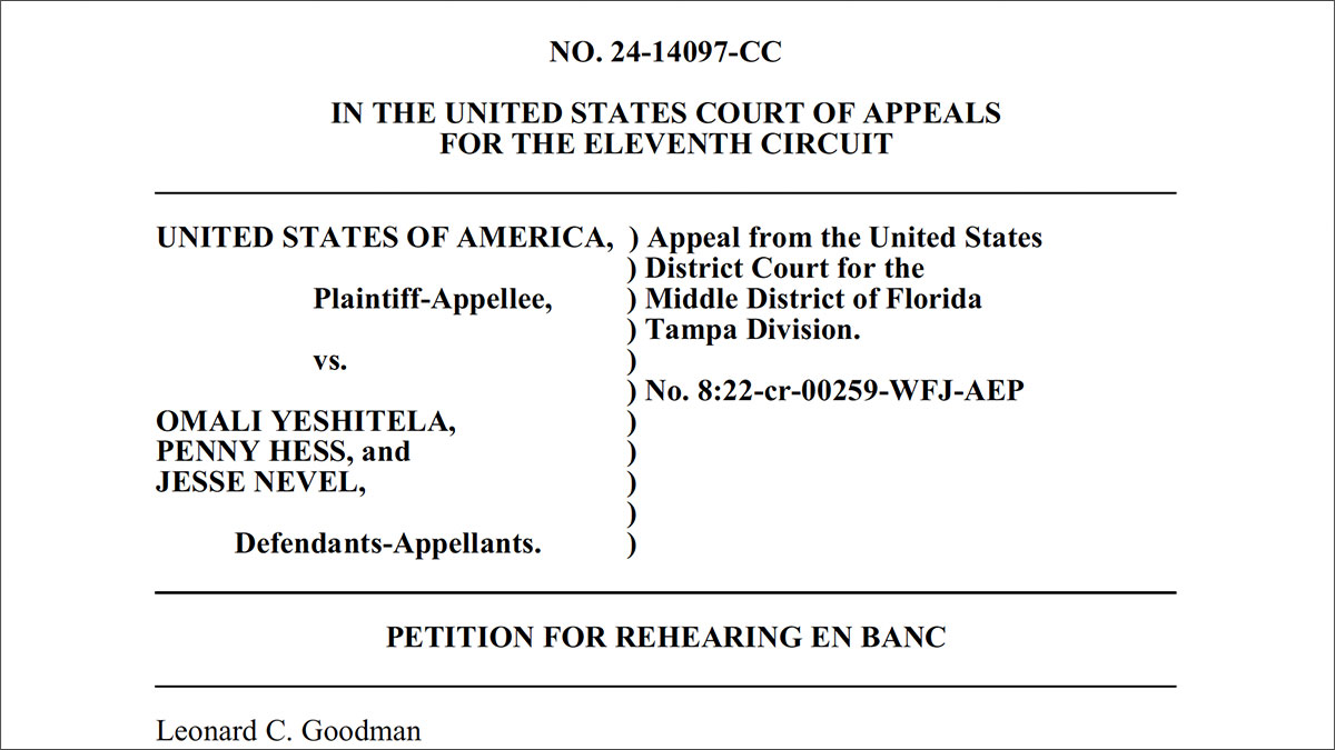 You are currently viewing Uhuru 3 attorney submits petition for rehearing en banc to 11th Circuit Court of Appeals